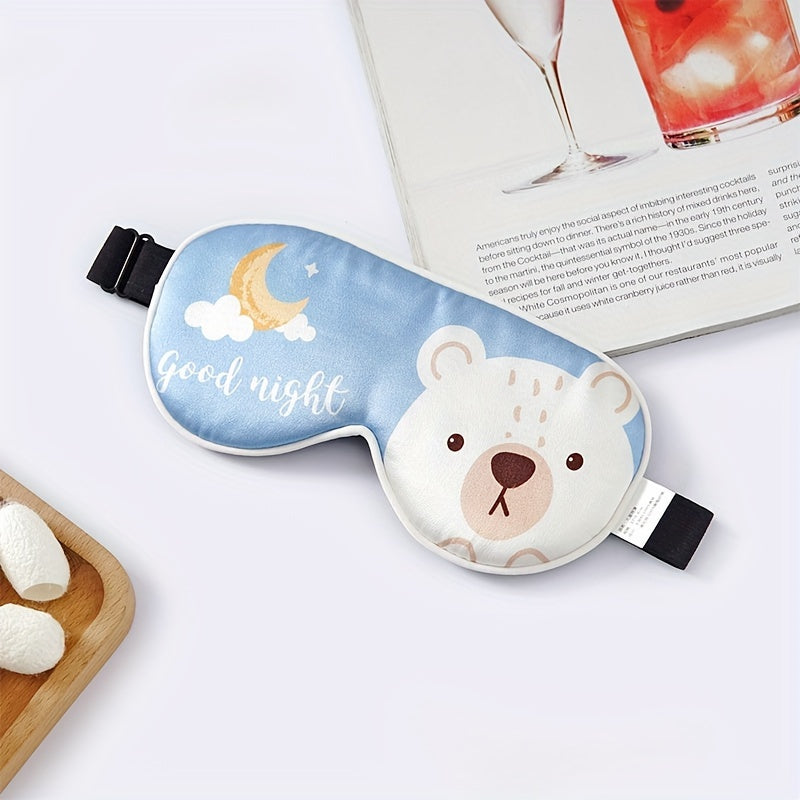Cartoon Animal Eye Mask Blackout Soft Adjustable Blindfold Nap Travel Rest