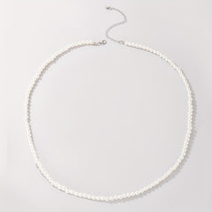 Faux Pearl Waist Metal Waistband Chain Belt for Women