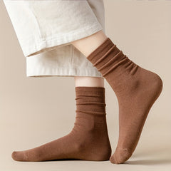 3 Pairs Solid Socks Comfy & Breathable Women's Stockings