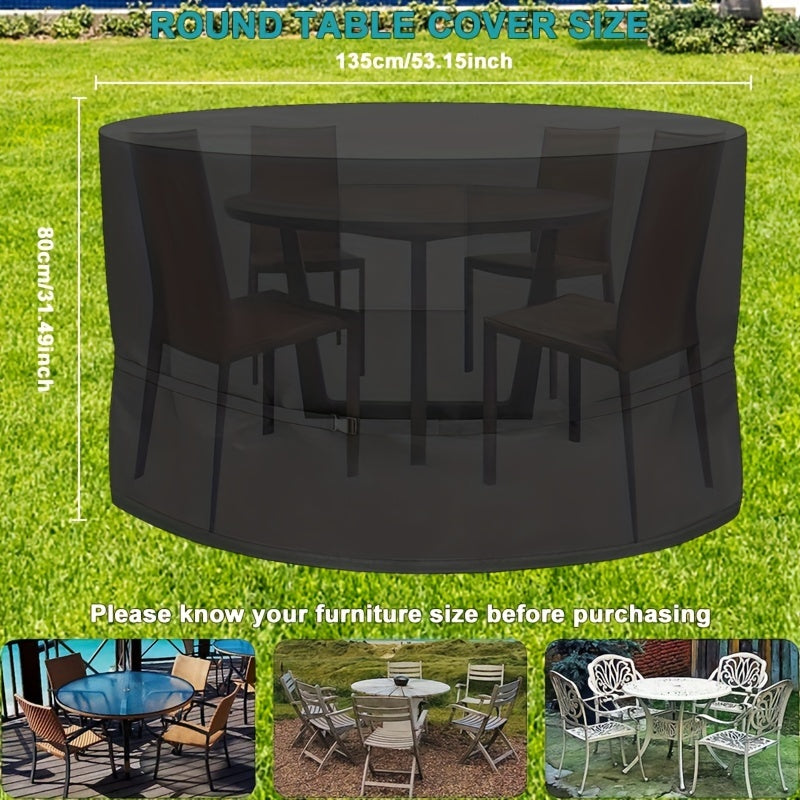 Round Garden Table Cover Waterproof Anti UV Outdoor Circular Table Cover
