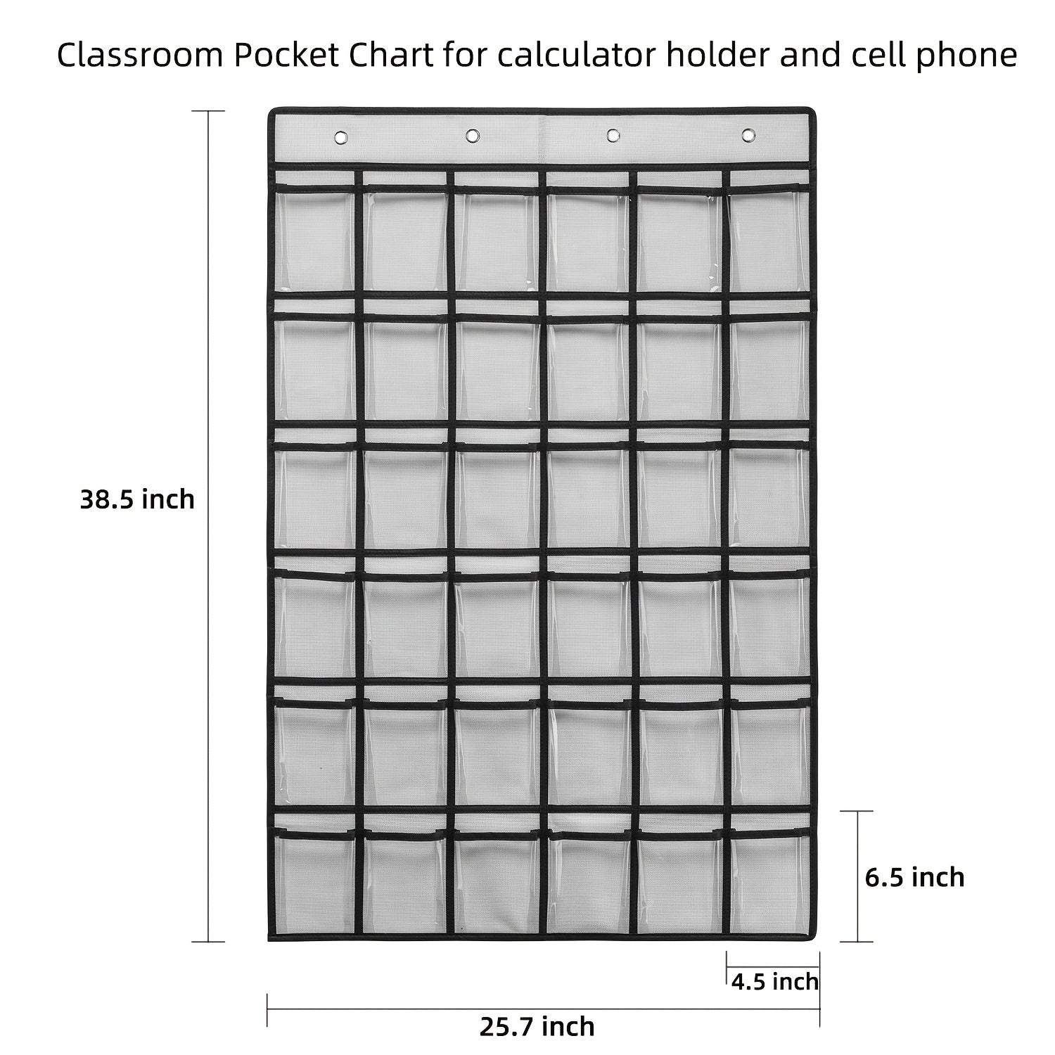 36-Pocket Classroom Pocket Chart for Cellphone and Calculator Organization