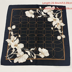 Satin Printed Square Scarf Bandana Lightweight Silk Neck Scarfs Vintage