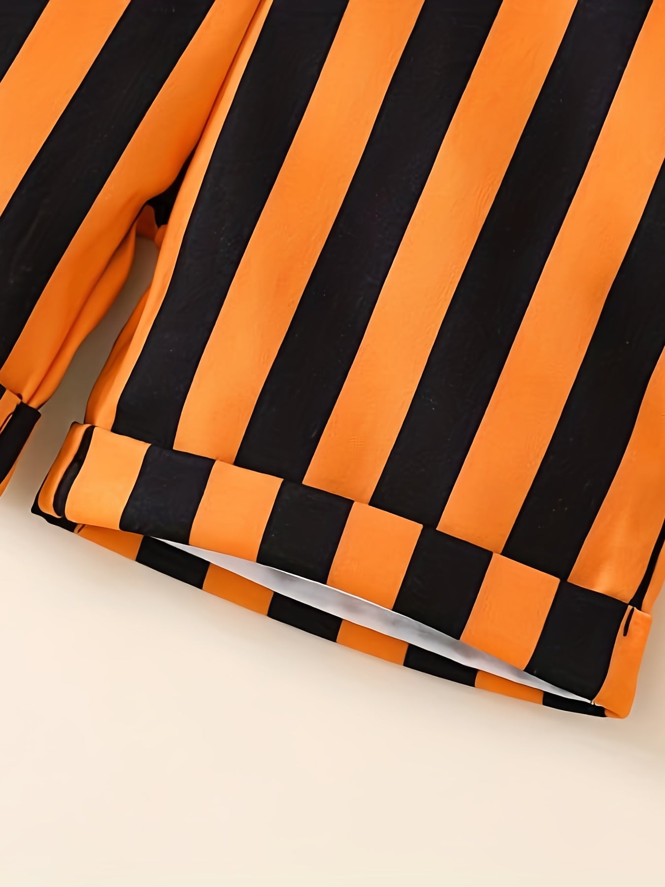 Toddler Girls Halloween Pumpkin Stripe Jumpsuit with Pocket