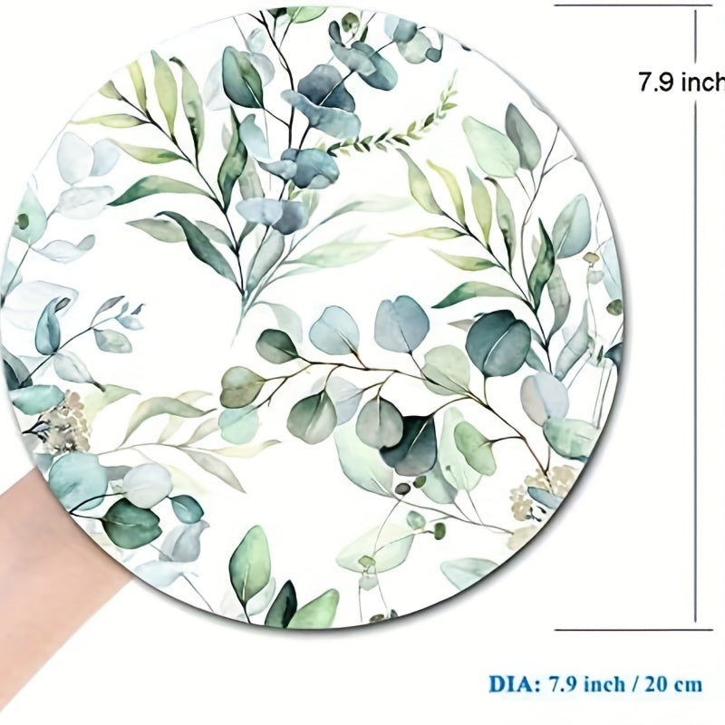 Round Grass Leaves Mouse Mat Non Slip Rubber Gaming Mouse Pads