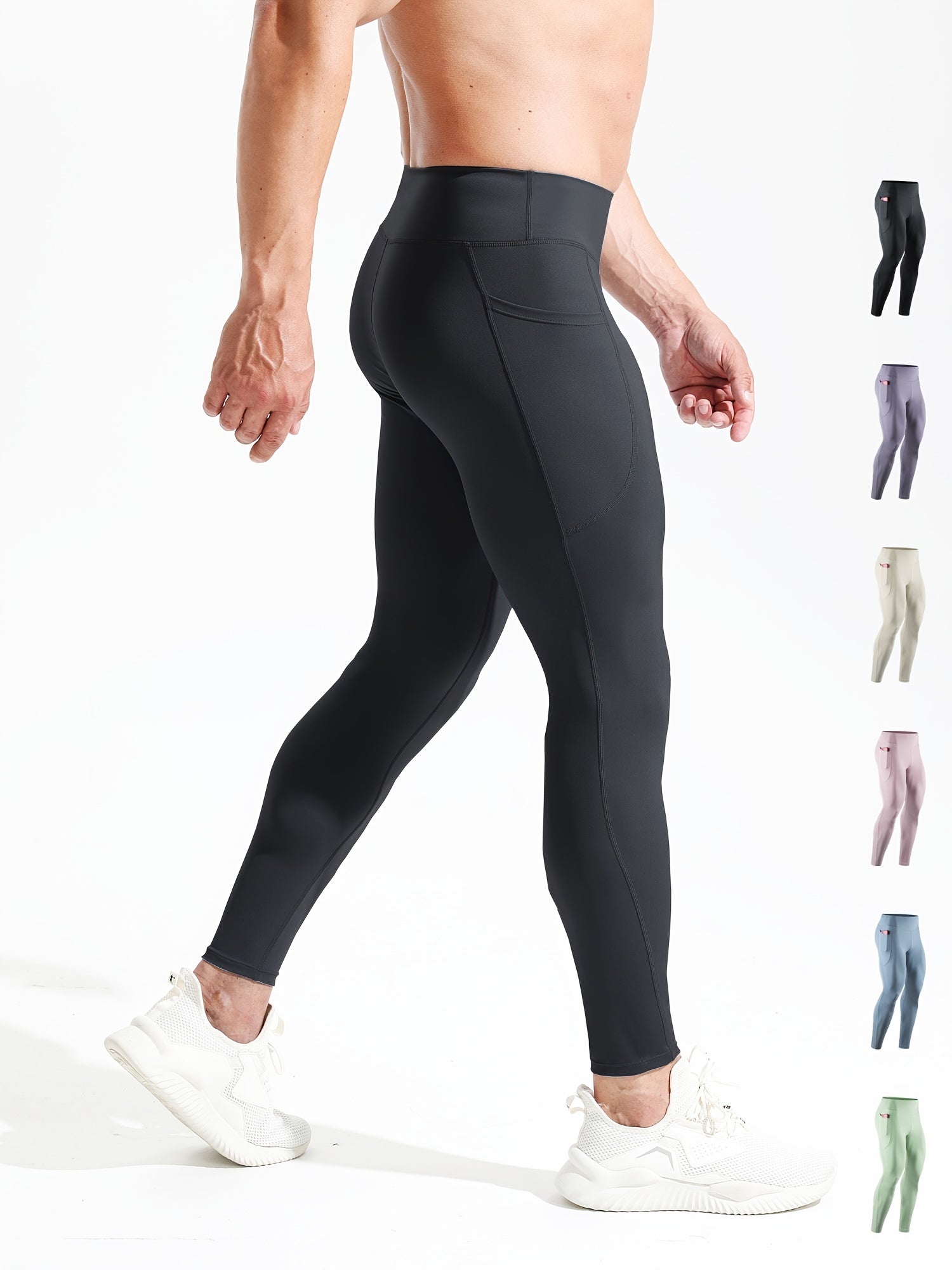 Men's Compression Sports Leggings Quick Dry High Waist Pants