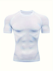 Men's Stretchy Sports Compression Tee for Fitness