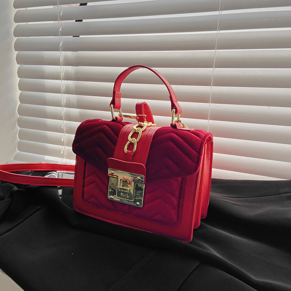 Minimalist Square Shoulder Bag Classic Flap Satchel Bag