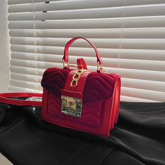 Minimalist Square Shoulder Bag Classic Flap Satchel Bag