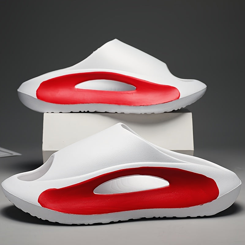 Men's Colour Block Slippers Comfy Non Slip Open Toe Slides