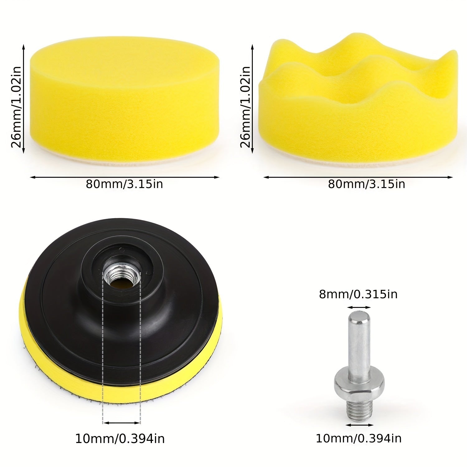 Car Foam Drill 3 Inch Buffing Pad Kit for Polishing Waxing Sealing Glaze