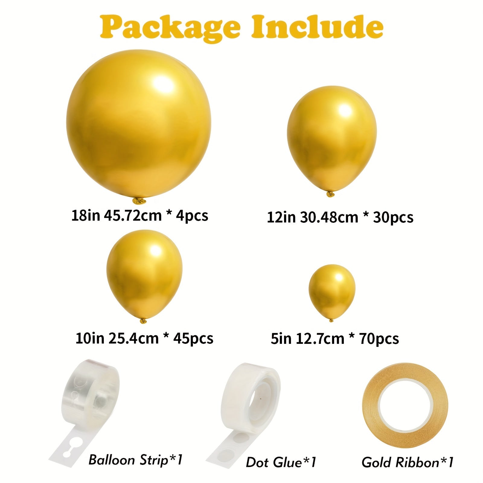 149pcs Metallic Golden Balloons Kit for Birthday Party