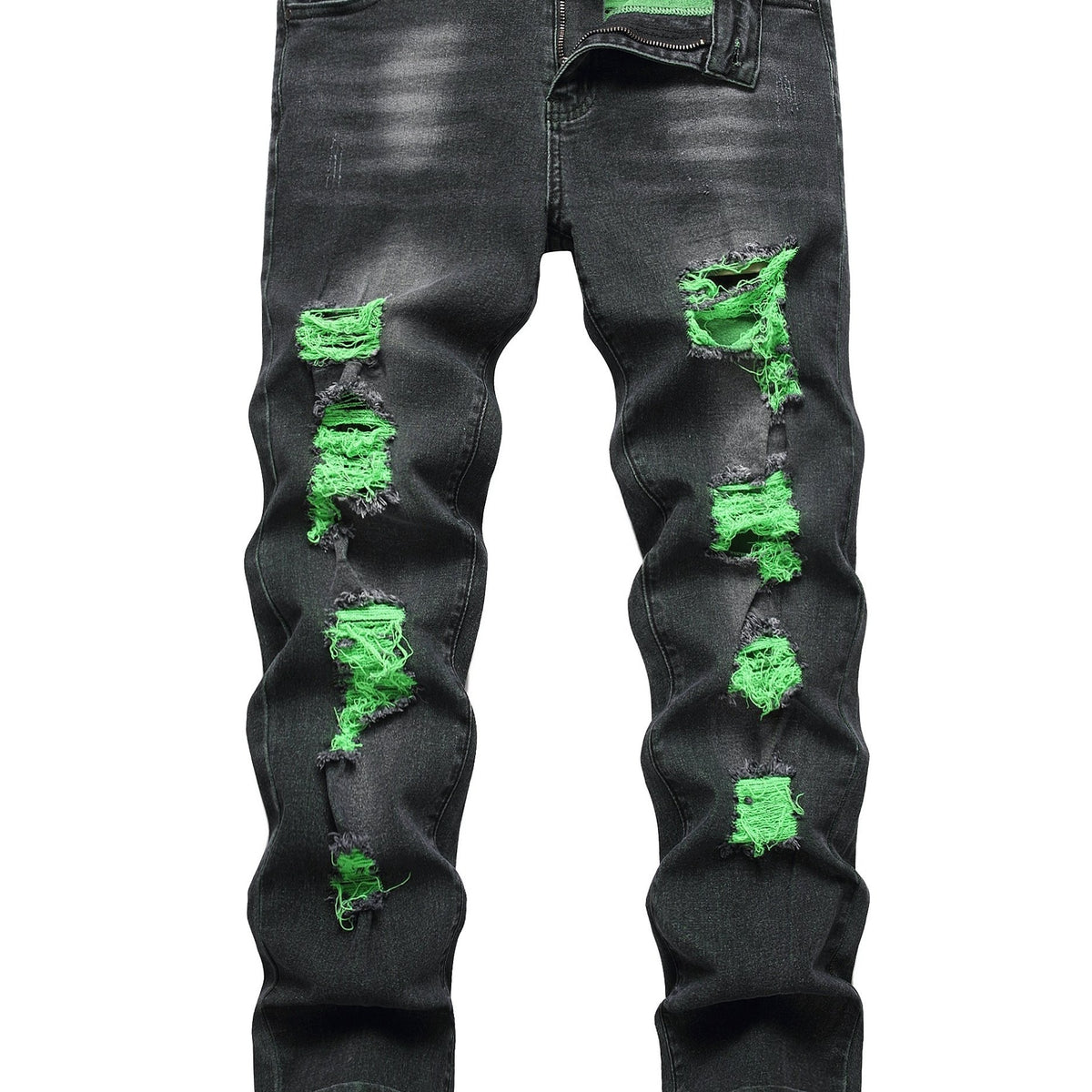 Mens Ripped Stretch Slim Denim Pants