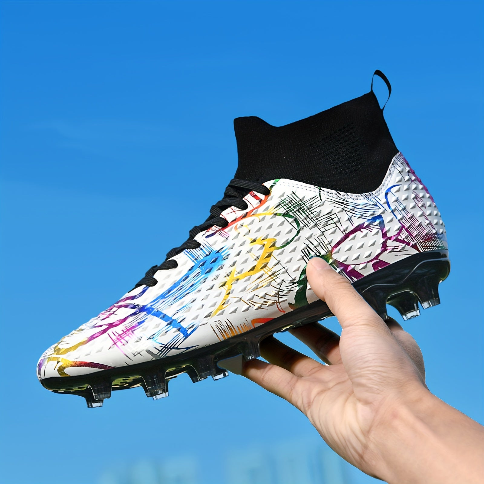 Boys' High Top Non Slip Football Cleat With Spikes