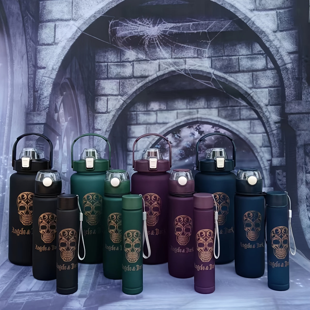 Halloween Sports Water Bottles Leak Proof Water Cups Travel Drinkware