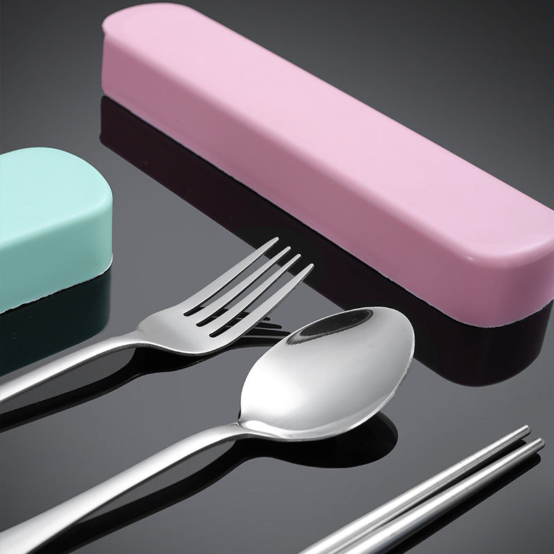 3pcs Portable Cutlery Set with Box - On-the-Go Utensils
