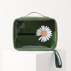 Daisy Printed Waterproof Cosmetic Bag for Outdoor Travel