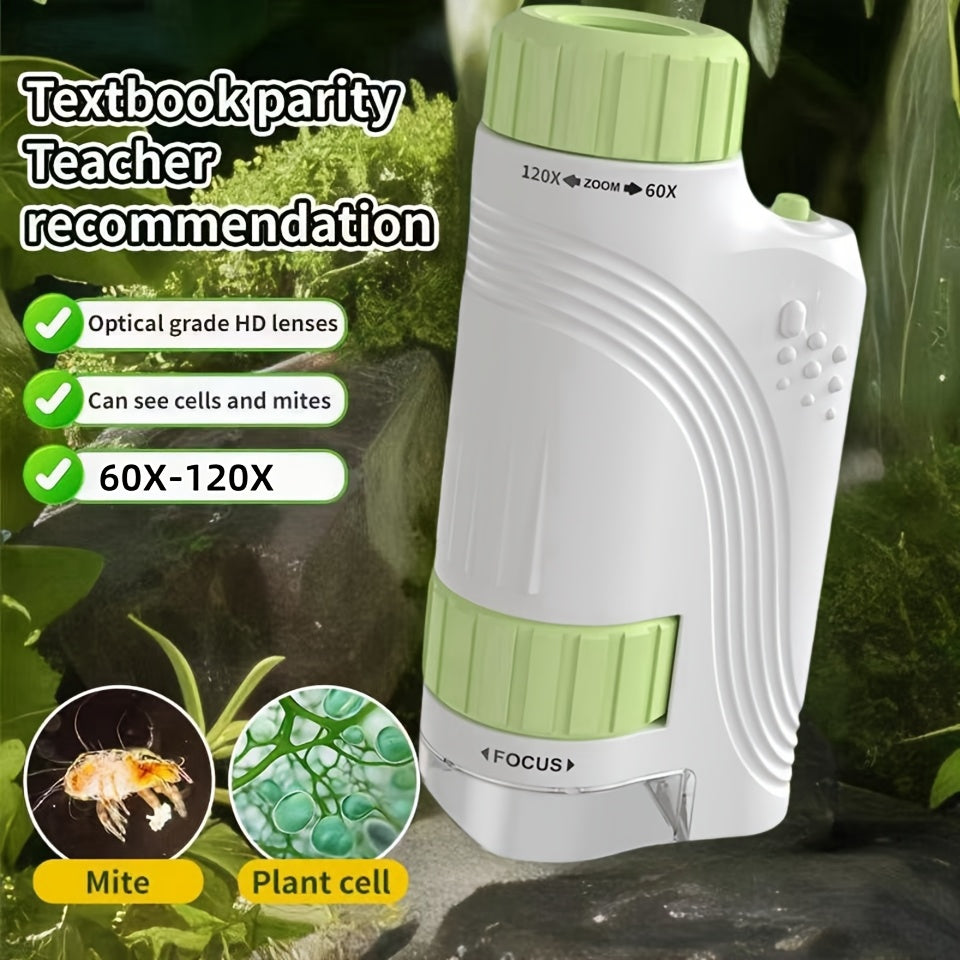 Portable Handheld Microscope with LED Light for Kids School and Science