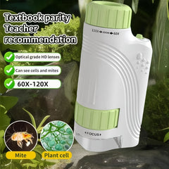 Portable Handheld Microscope with LED Light for Kids School and Science