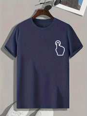Hand Gesture Pattern Print Men's Graphic Tee