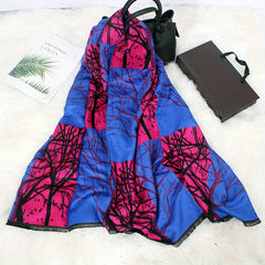 Plaid Print Fringed Shawl Warm Capes
