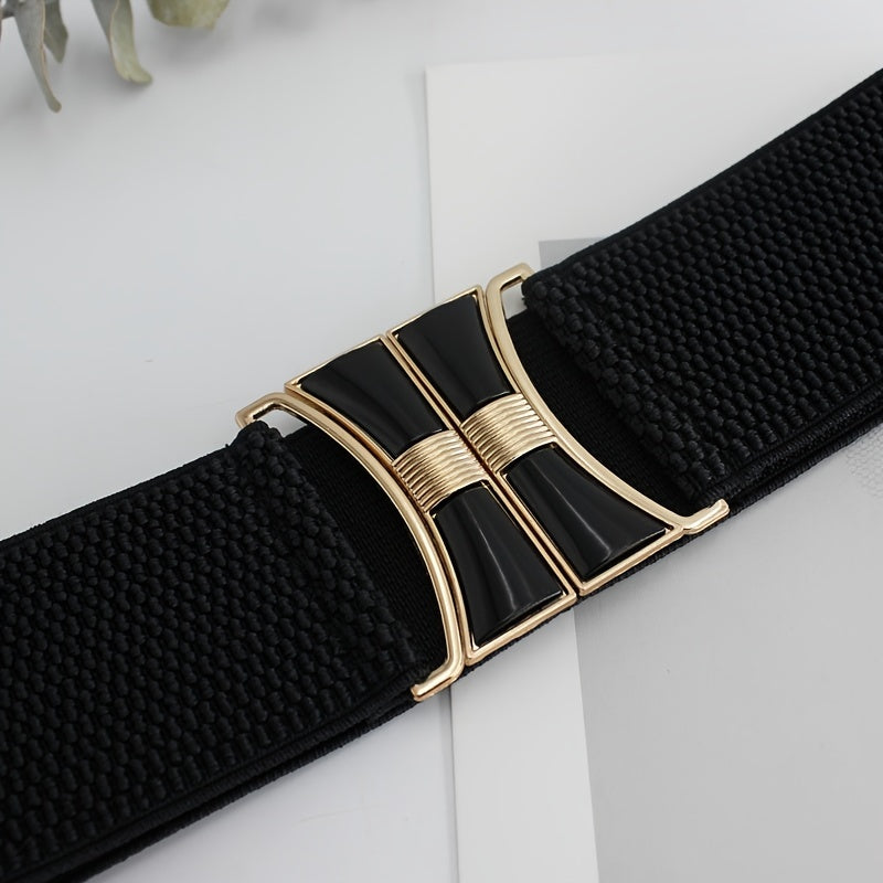 Women's Wide Elastic Decorative Belt for Dress Skirt Coat