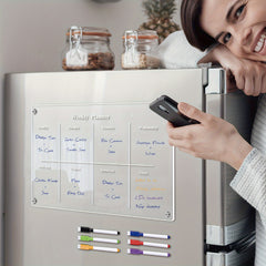 Clear Magnetic Acrylic Weekly Planner - Rewritable Fridge Magnet