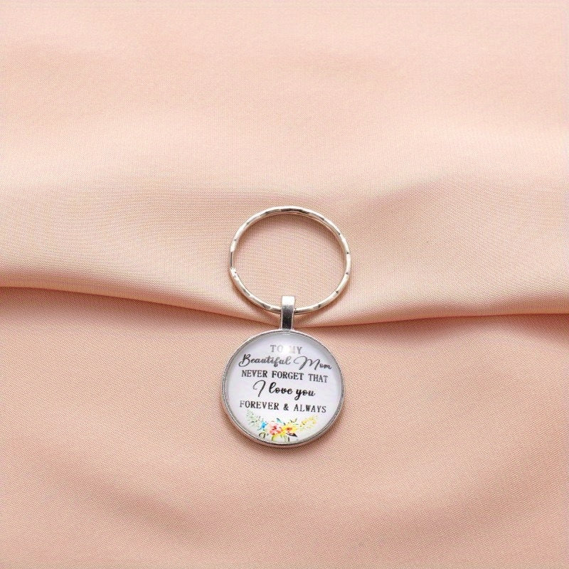 Zinc Alloy Flower Alphabet Keychain for Mom - Bag Purse Charm