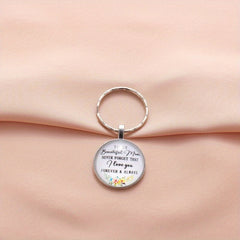 Zinc Alloy Flower Alphabet Keychain for Mom - Bag Purse Charm