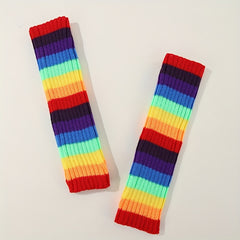 Rainbow Knitted Sleeve Warm Arm Sleeve for Autumn & Winter