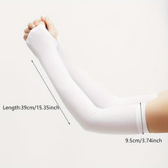 Ice Silk Sleeves Sunproof Elastic UV Protection Thin Breathable Solid Sleeves