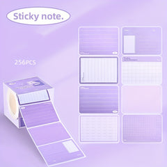 Lined Sticky Notes - 256 Sheets, Portable, Office, Student, Home