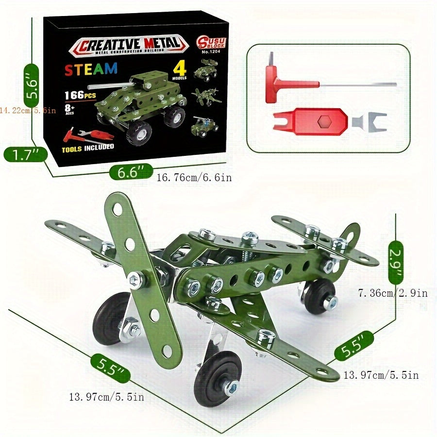 166pcs Military Building Blocks Educational Toys