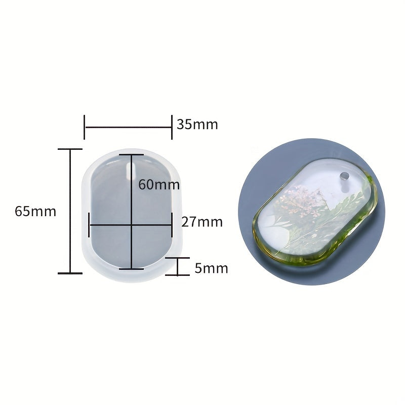 DIY Keychain Pendant Silicone Mold Set Crystal Epoxy Resin Geometric Tag Pendant