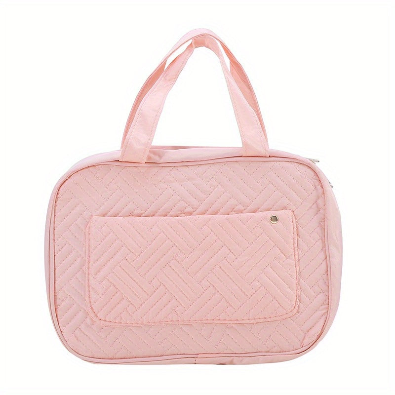 Minimalist Argyle Pattern Cosmetic Handbag Travel Storage Bag