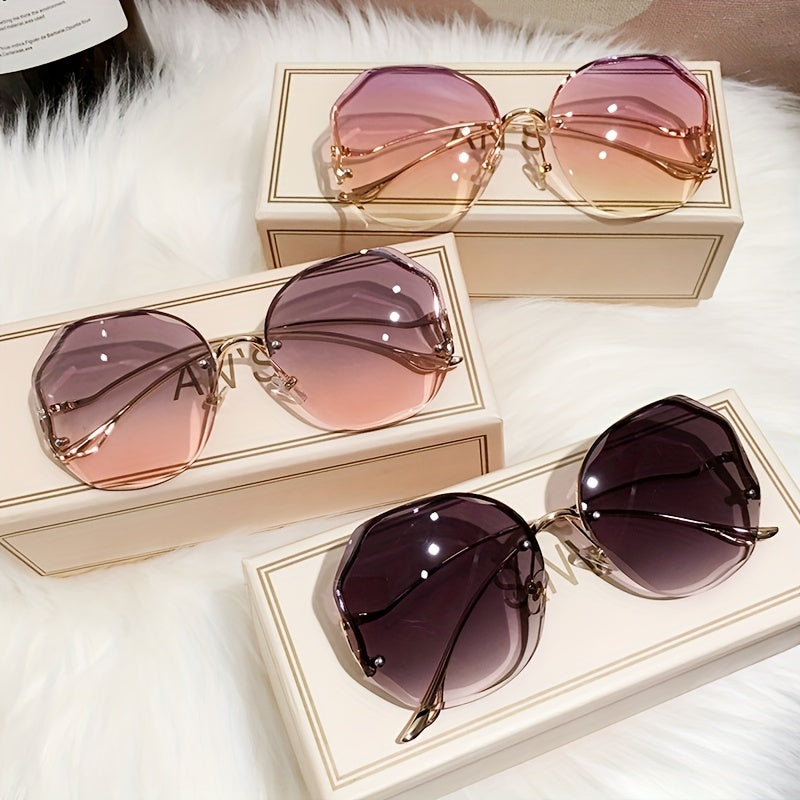 Irregular Frameless Sun Protection Glasses For Men