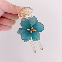 Transparent Flower Bun Hair Clip for Women