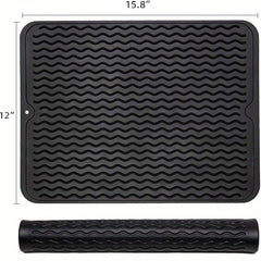 Silicone Dish Drying Mat Easy Clean Heat Resistant Eco-Friendly Mat