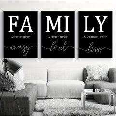 3pcs Family Quote Wall Poster Canvas Painting Home Decor