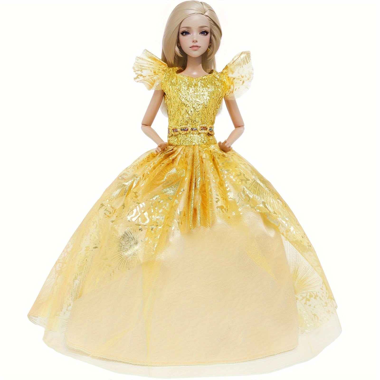 Doll Wedding Dress Lace Princess Party Prom Dress for 11.5-Inch Doll
