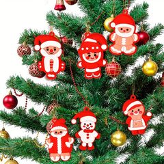 6pcs Gingerbread Man Christmas Tree Ornaments Family Party Decor