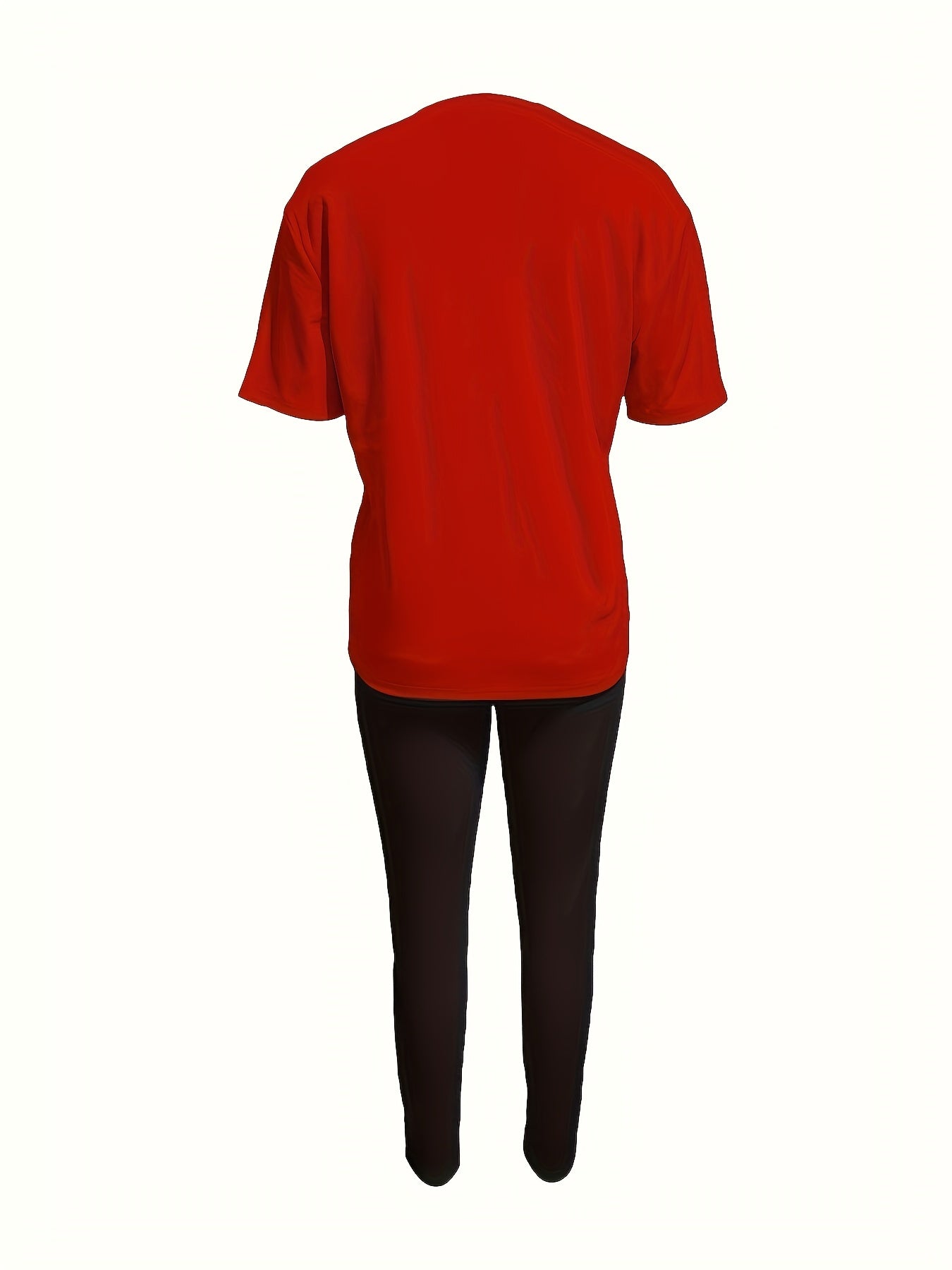 Queen Print Two piece Set Crew Neck Tee & Slim Pants