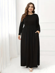  Long Sleeve Maxi Dress With Pockets
