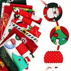 20pcs Christmas Fabric Patchwork Cotton Squares Bundle Quilting Craft Sewing