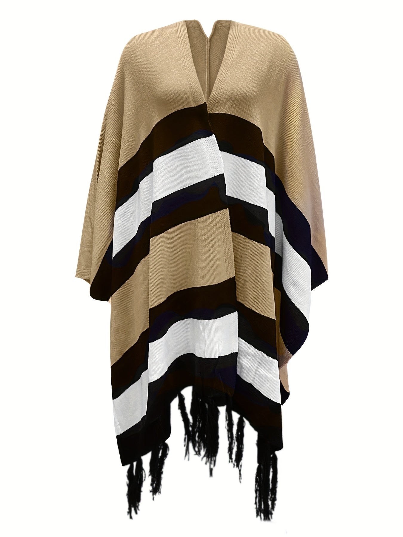  Colorblock Bat Sleeve Cardigan