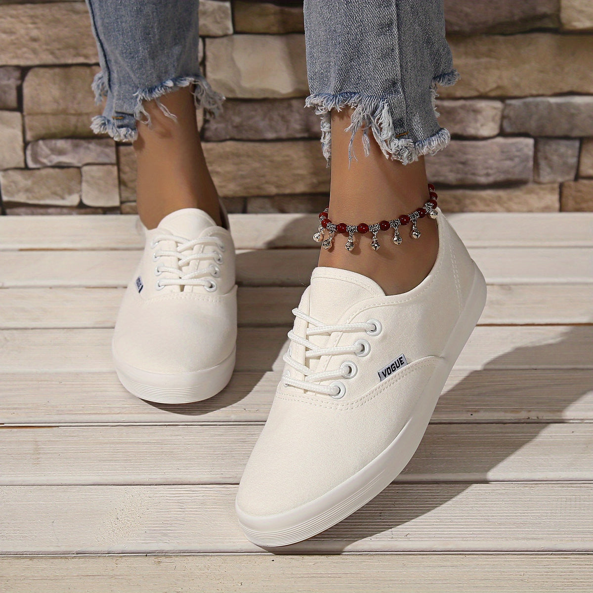 Women's Canvas Sneakers Lace Up Low Top Walking Shoes