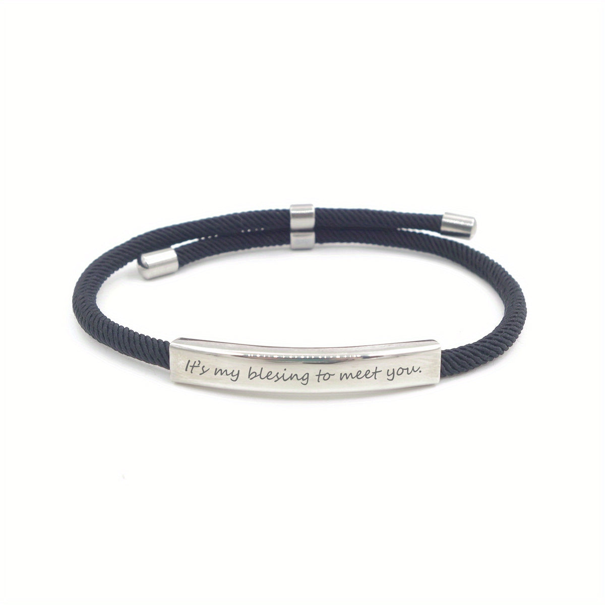 Custom Engraved Pet Name Stainless Steel Braided Pet Bracelet