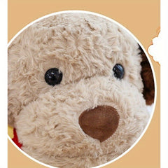 Stray Dog Plush Toy Brown & Beige Outfit Red Bow Tie