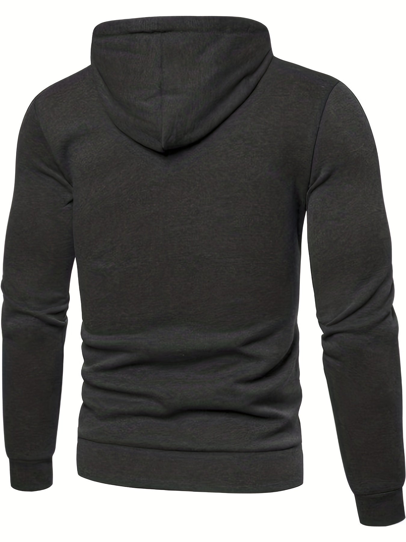 Men's Contrast Hooded Jacket Zip Coat Autumn Winter