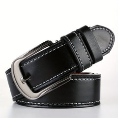 Men's Retro PU Leather Belt Business Casual Pants