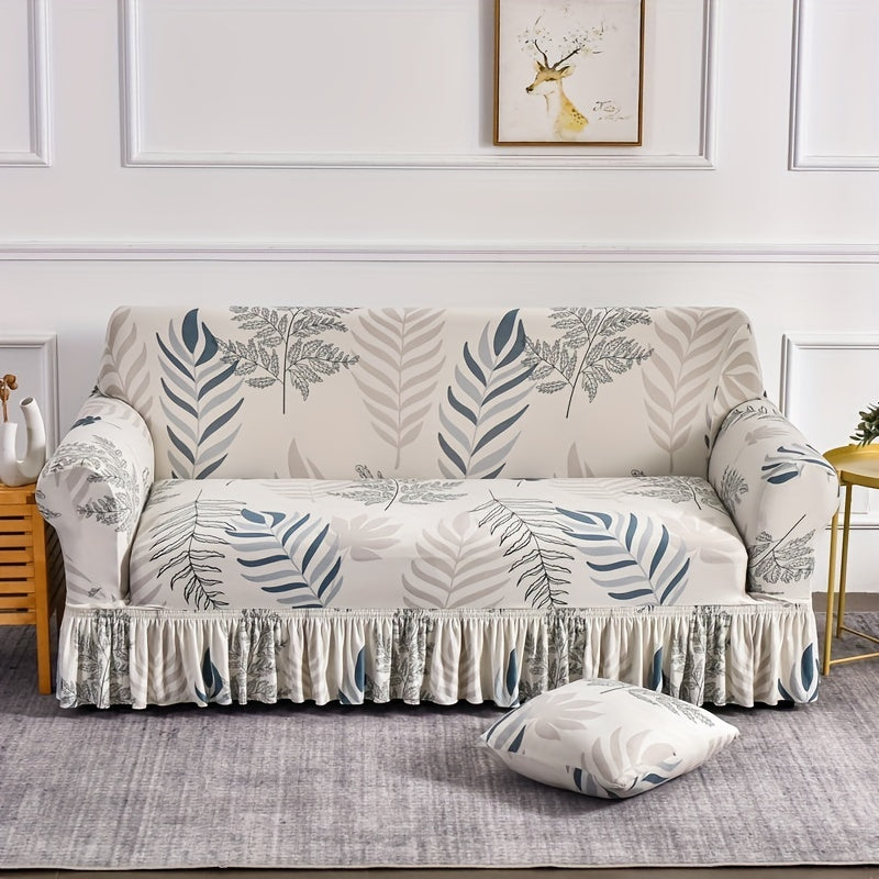 Flower Plant Pattern Sofa Slipcover Skirt